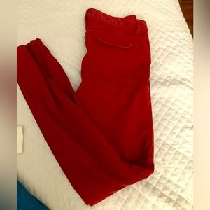 Red Skinny jeans.